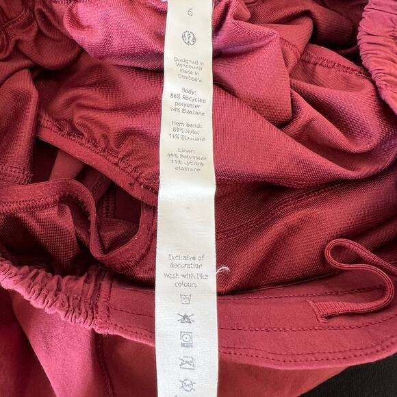 Lululemon Hotty Hot Shorts Women's Size 6 Tall Chianti Pink Lined Running Active - Picture 9 of 10